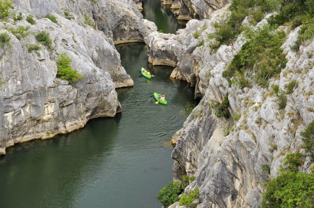 Sortie sport en canoé dans les gorges de l'hérault