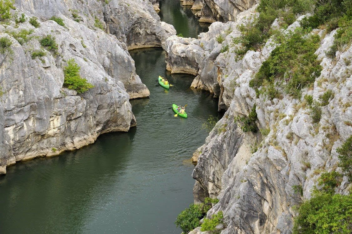 Sortie sport en canoé dans les gorges de l'hérault